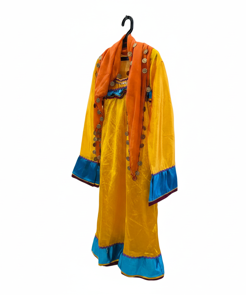Vibrant Yellow & Orange Cultural Kids' Dress Costume
