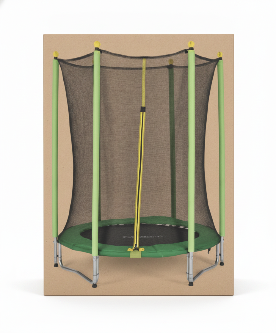 OUTSUNNY Kids' Mini Trampoline with Safety Enclosure