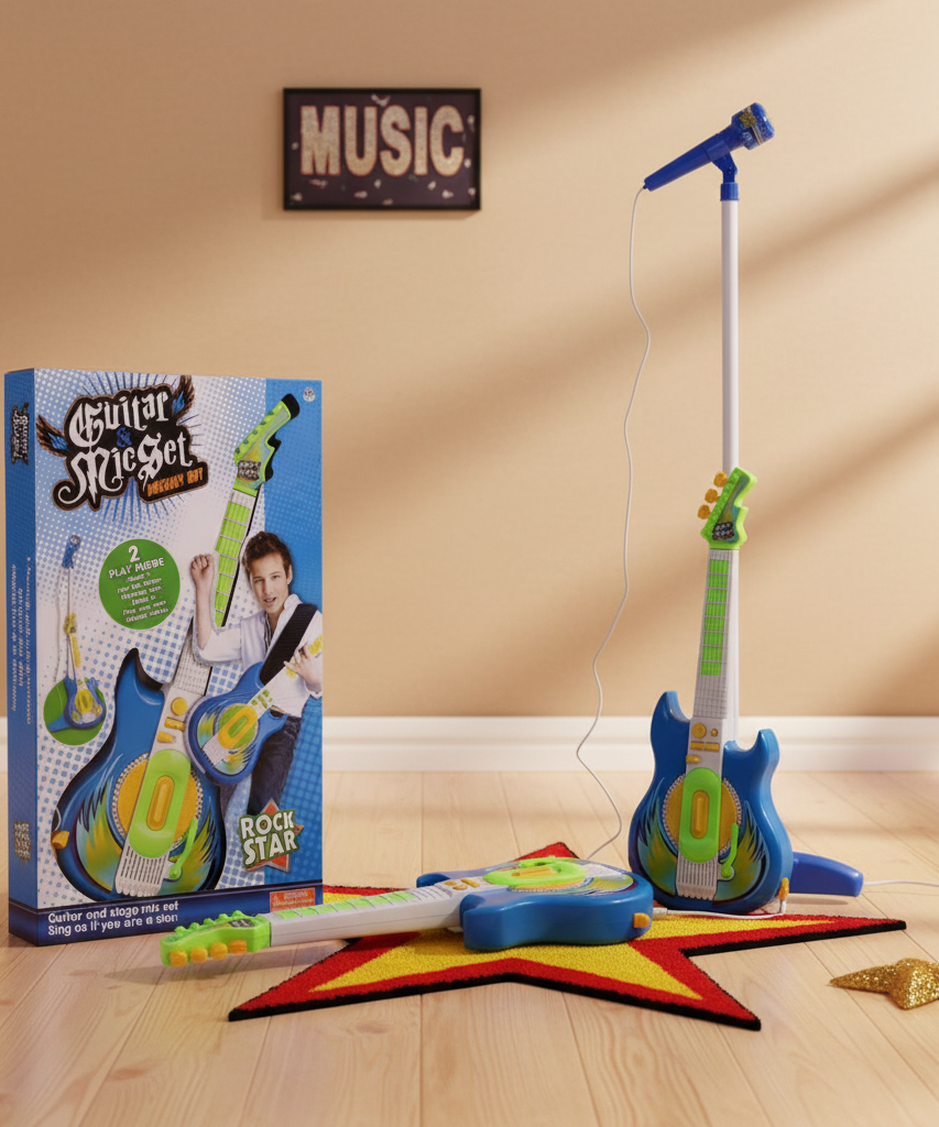 Guitar And Mic Set Rock Star