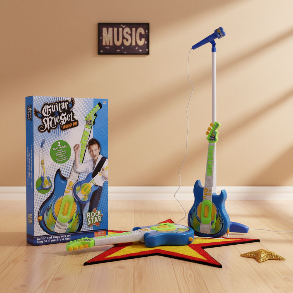 Guitar And Mic Set Rock Star