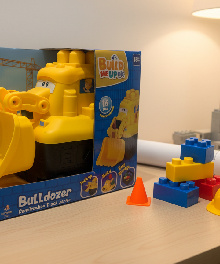 Build Me Up Maxi Bulldozer Construction Truck Series 16 PCS