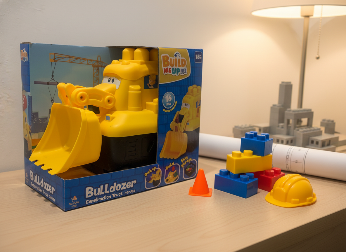 Build Me Up Maxi Bulldozer Construction Truck Series 16 PCS
