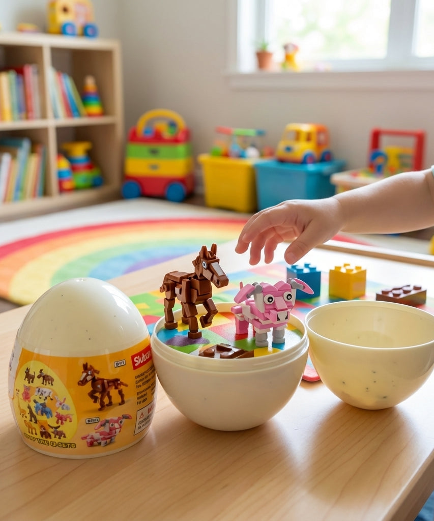 Sluban 6-in-1 Transformable Animal Building Blocks Mystery Egg (One of 12 Collectible Sets)