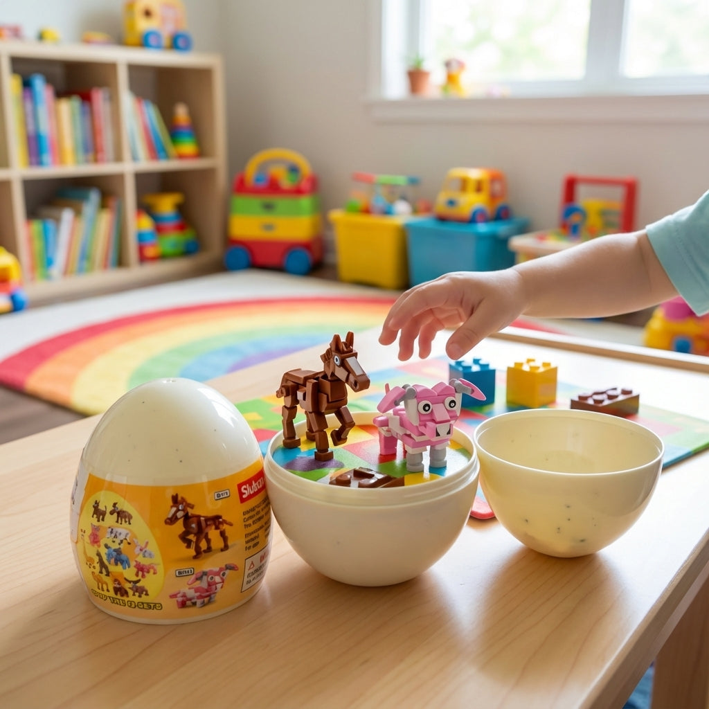 Sluban 6-in-1 Transformable Animal Building Blocks Mystery Egg (One of 12 Collectible Sets)