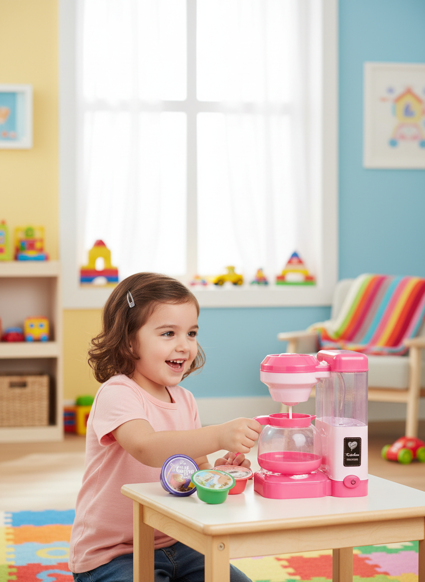 Happy Kitchen Coffee Machine Light Music Flowing Water
