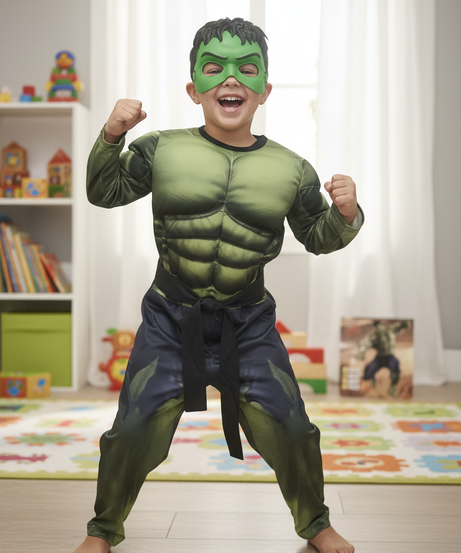 Hulk Muscle Chest Superhero Costume with Mask