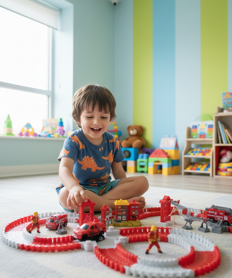 Fire Rail Car Rescue Track Variety of Modelling 119 PCS