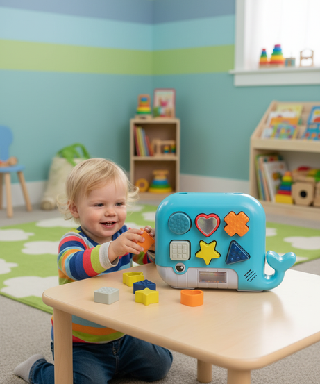 Perform Music Lively Whale Shape Sorter Light Sounds Cultivate An Interest In Music