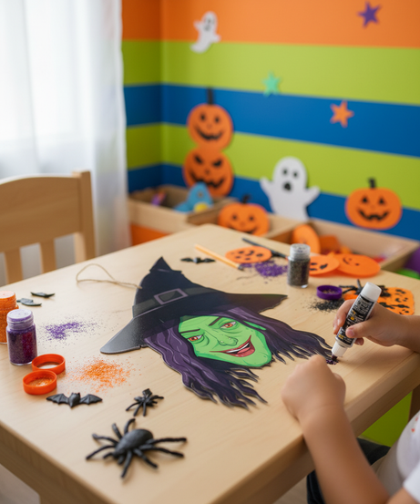 Smiling Green Witch Head Hanging Decoration