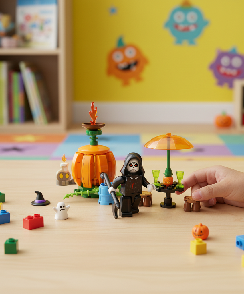 SEMBO BLOCK NIGHT MAGICAL Halloween Pumpkin Teahouse Building Set 605009