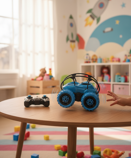 MKB Stunt General Mobilization Four Wheel Stunt Blue Car