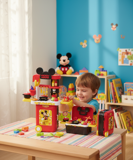 Mickey Mouse  3 In 1 Kitchen Travel Play Set