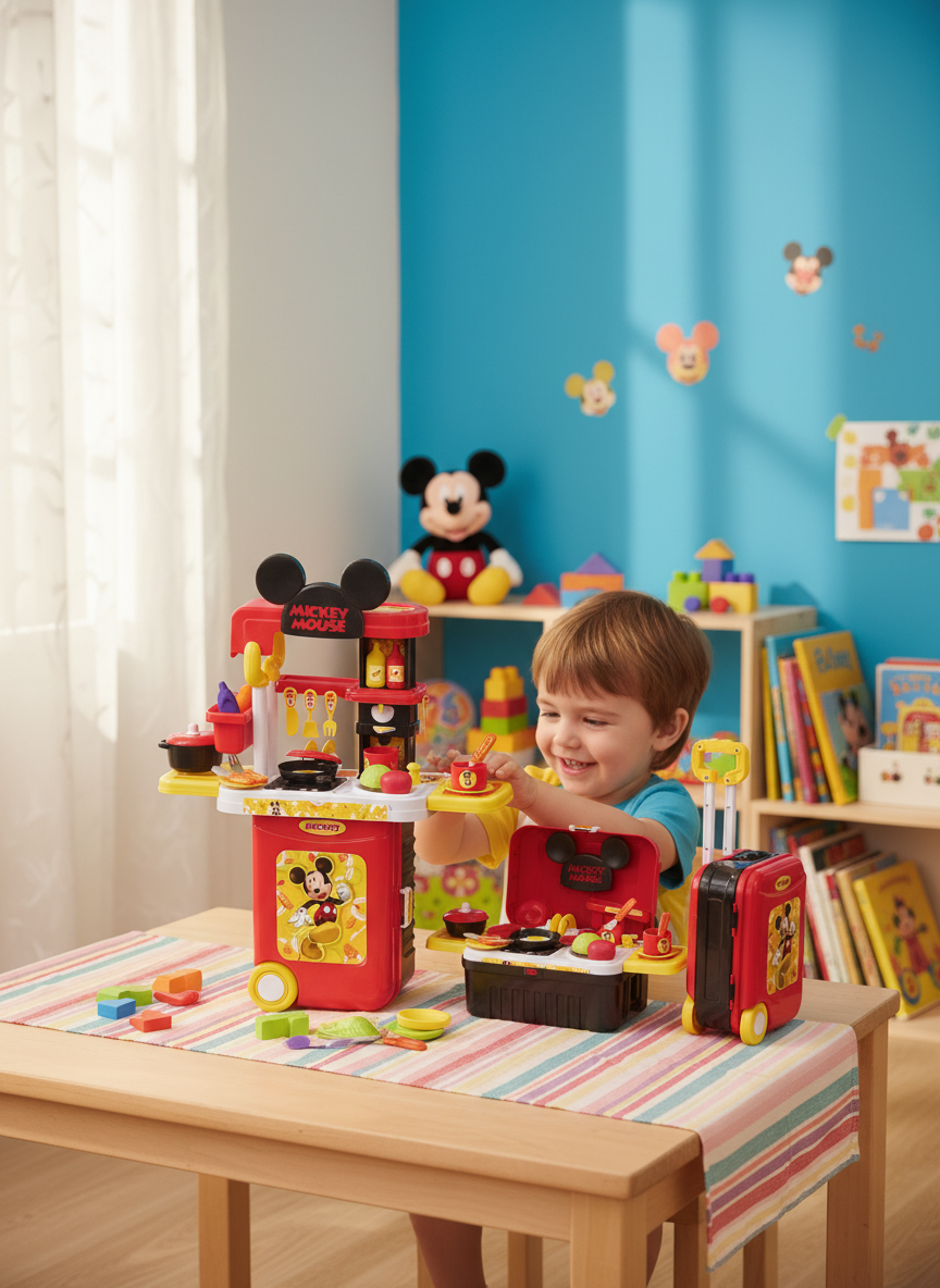 Mickey Mouse  3 In 1 Kitchen Travel Play Set