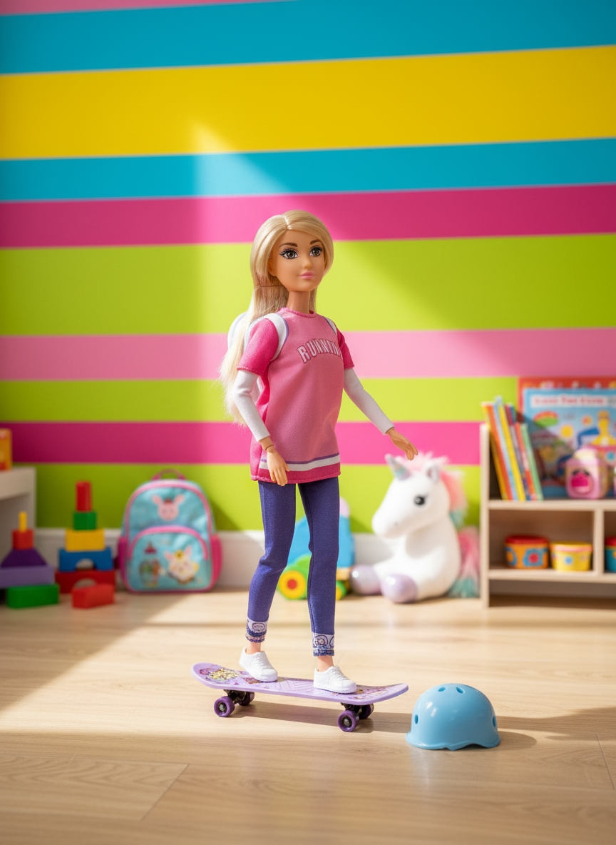 Anlily Collection Skateboard Girl Vocation Sports Doll