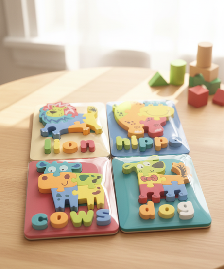 Jumbo Animal Puzzle & Word Recognition Set