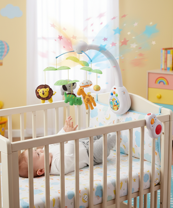 2 In 1 Remote Control Baby Musical Mobile