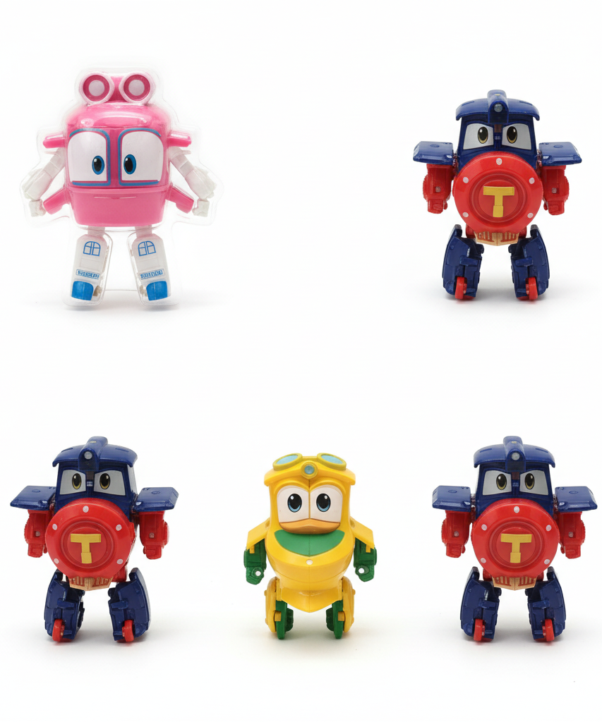 Ready Go! Robot Family Train Collectible Figures Set