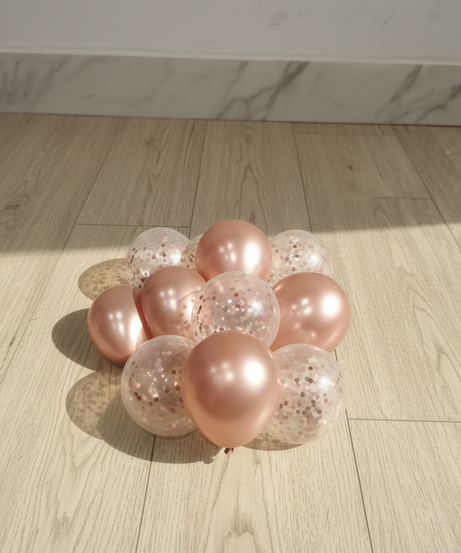 Rose Gold & Confetti Party Balloons Set