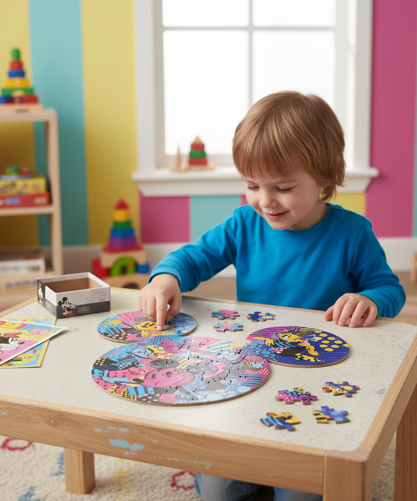 Disney Mickey Mouse Trefl Wood Craft ORIGIN Wooden Shaped Puzzle 500+5