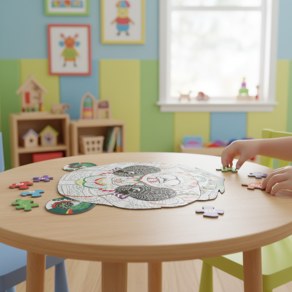 Fluffy Bear. Coloring Puzzle - Panda (60 Pieces)