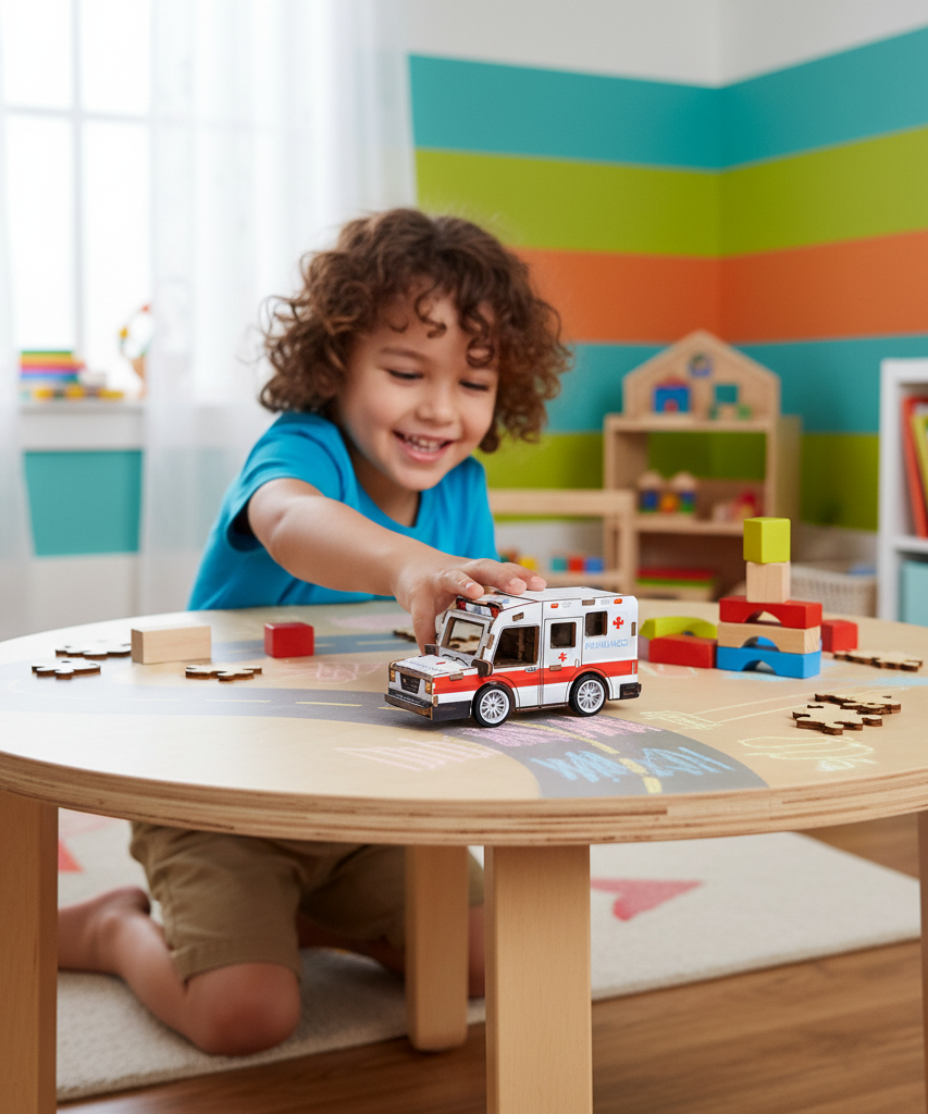 PlayfulMario Mini Vehicle Model Ambulance 3D Wood Puzzle
