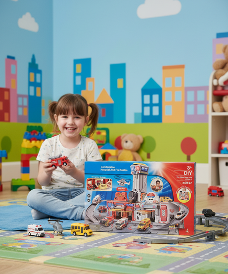 DIY City Action Track Set 2-In-1 Light And Sound