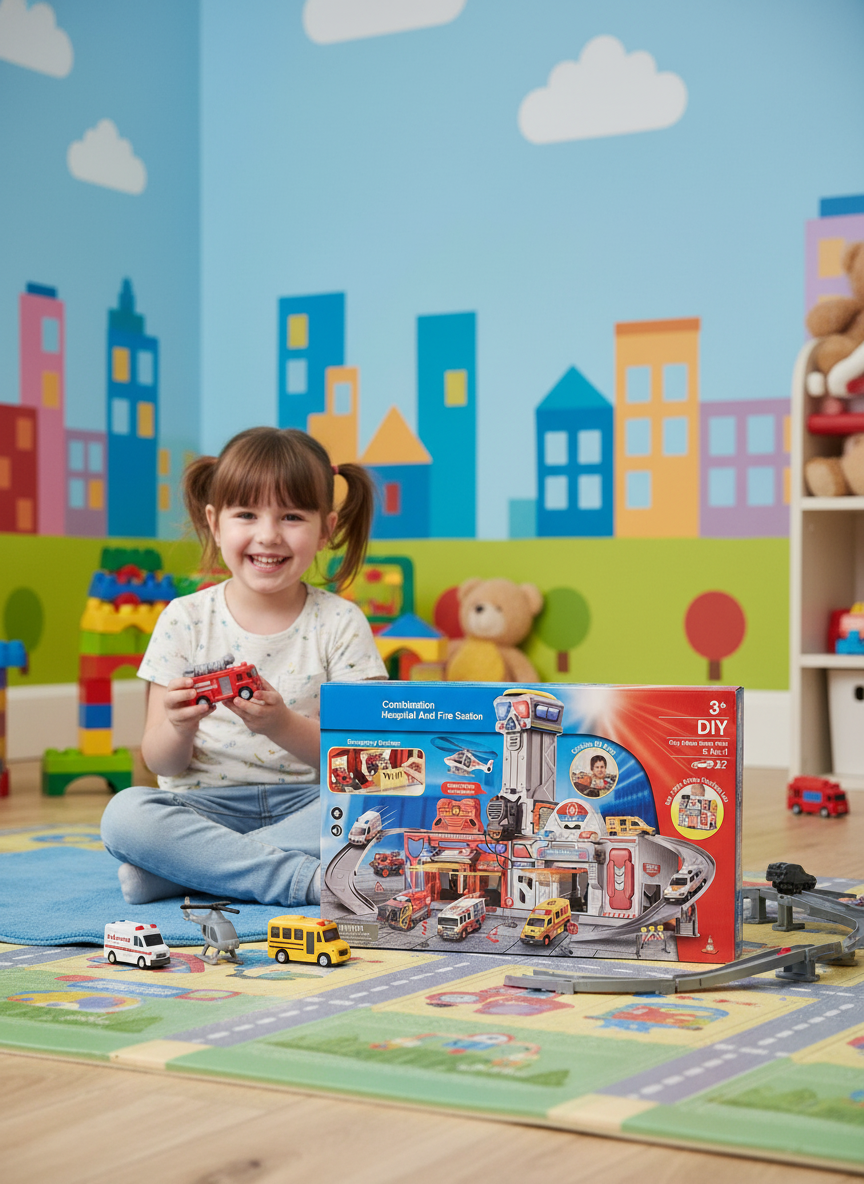 DIY City Action Track Set 2-In-1 Light And Sound