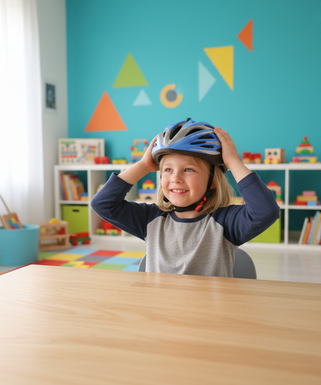 Bike Helmet Blue and Gray