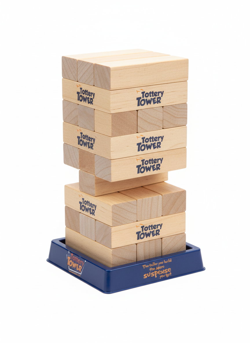 Tottery Tower Wooden Blocks Game
