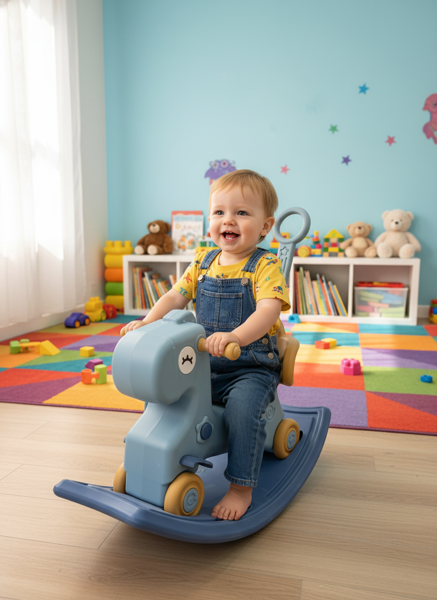 Hand Pushing Rocking Horse 2 In 1