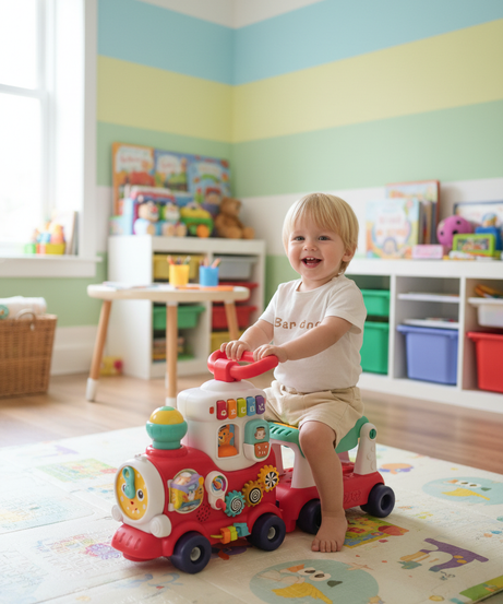 4 In1 Push Walker And Ride On Learning Train