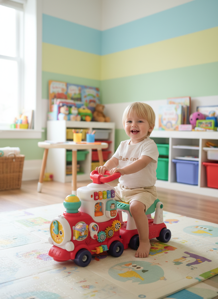 4 In1 Push Walker And Ride On Learning Train