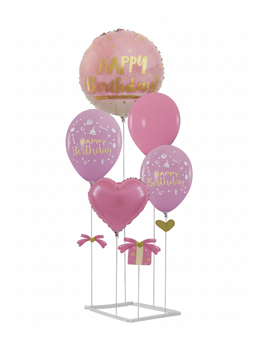 XIN DI Happy Birthday Blue Balloon Decoration Set with Stand