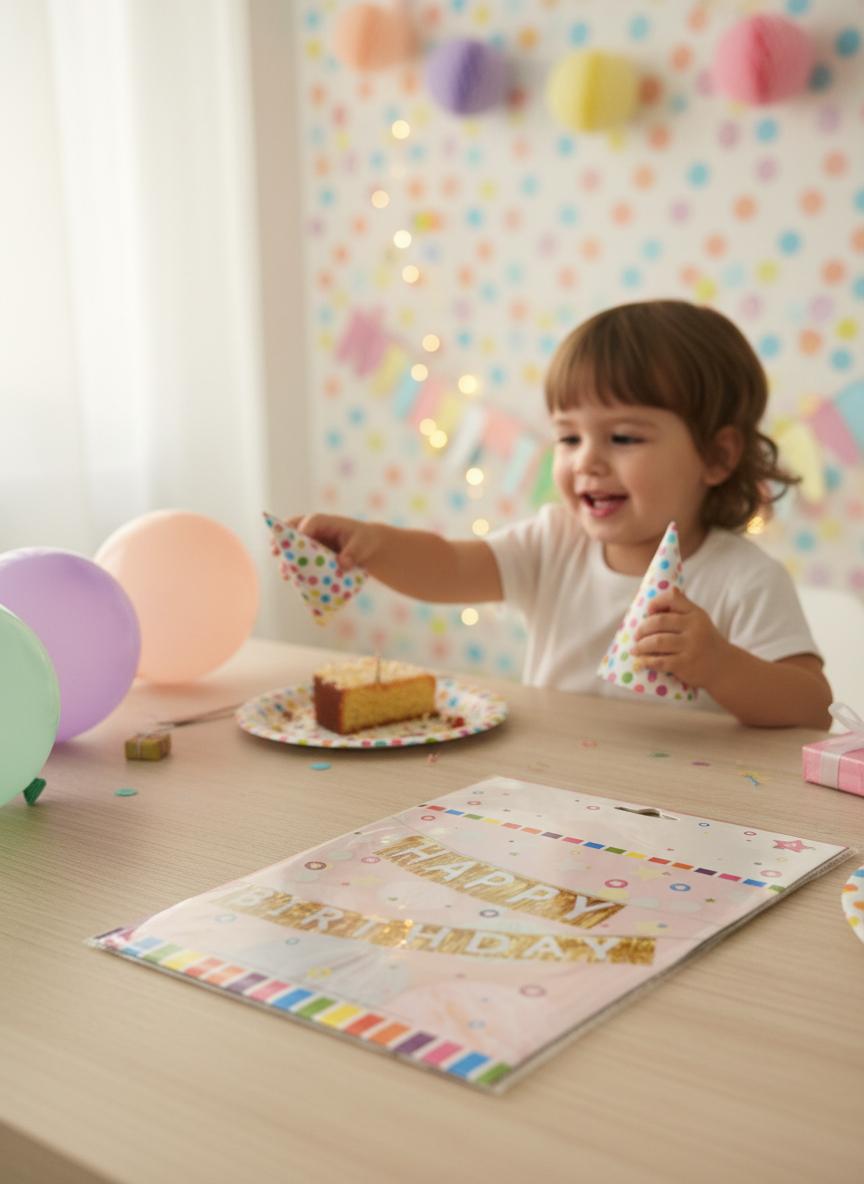 Gold Foil Happy Birthday Banner For Party Decoration