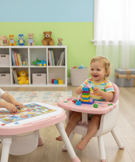 Kidilo 2-in-1 Convertible High Chair & Table Set