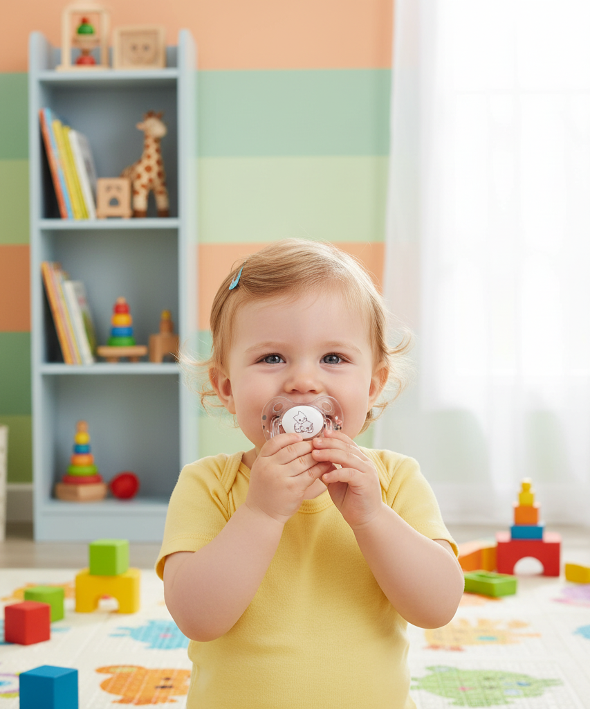 BabyTime Orthodontical Transparent Patterned Soother