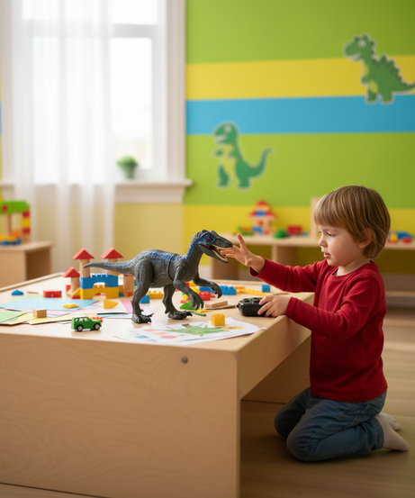 2.4G Remote Control Dinosaur Light And Sound Action Mist Velociraptor Dinosaurs