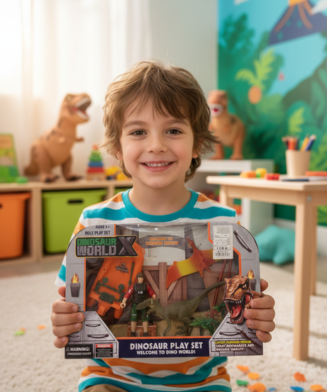 Dinosaur Park Dinosaur Play Set Orange Boat