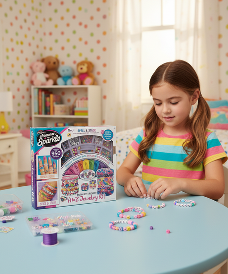 Cra-Z-Art Shimmer 'n Sparkle Spell & Stack Totally Trendy A to Z Jewelry Kit