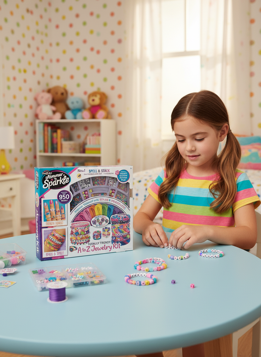 Cra-Z-Art Shimmer 'n Sparkle Spell & Stack Totally Trendy A to Z Jewelry Kit
