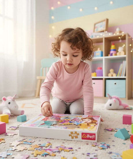 Disney Princess Glitter Puzzle Trefl 100 PCS