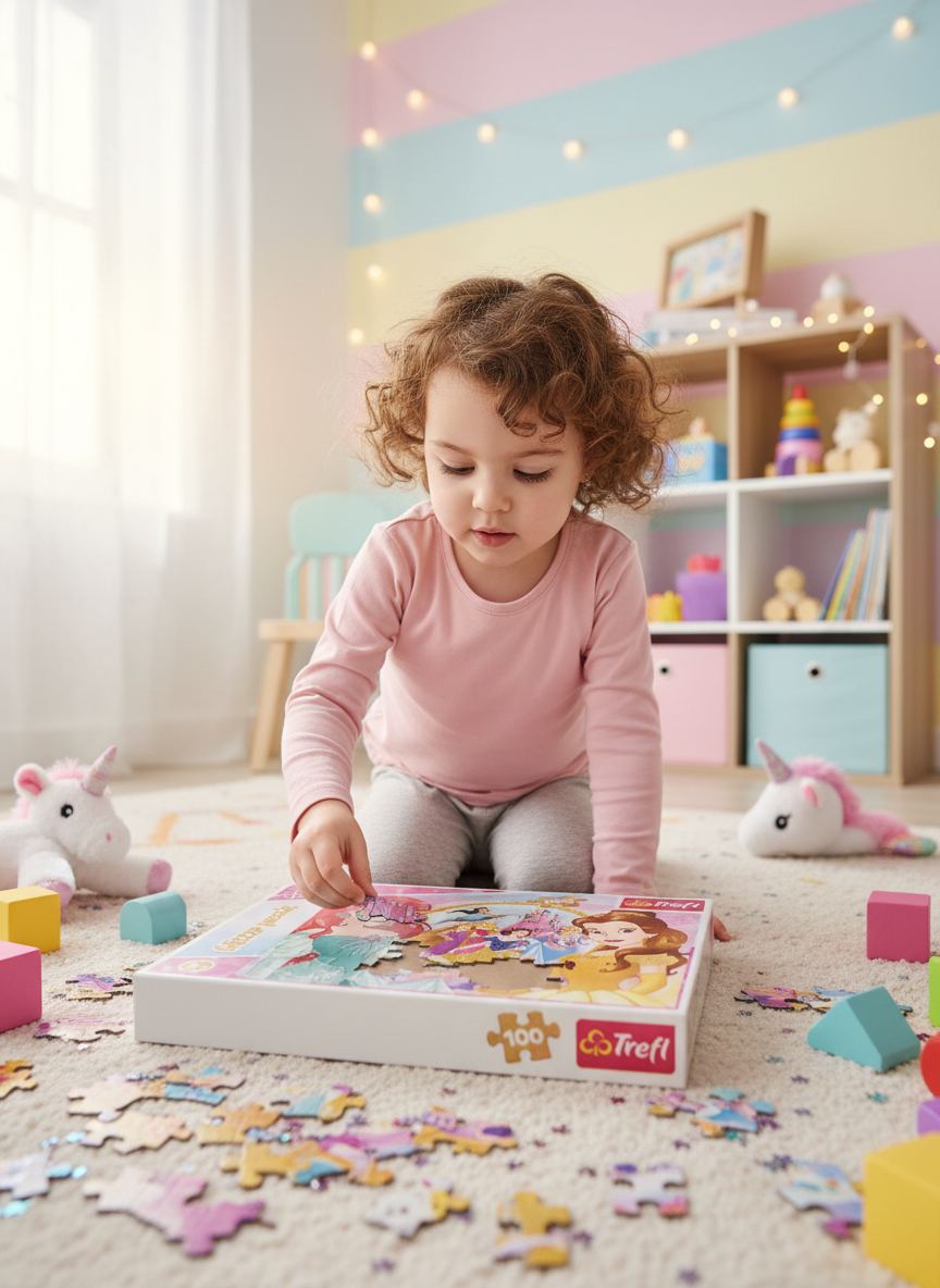 Disney Princess Glitter Puzzle Trefl 100 PCS