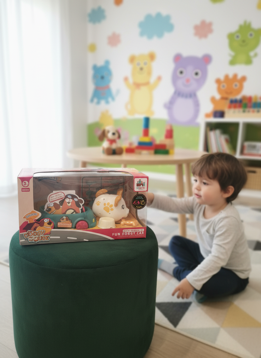 Doggy House Sound Activation Toy Fun Station Wagon Set Delicious Snacks