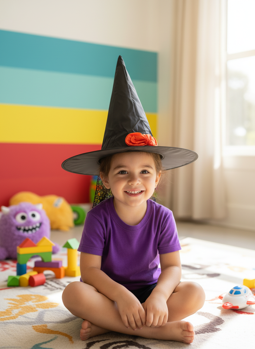Halloween Witch Hat With Tie