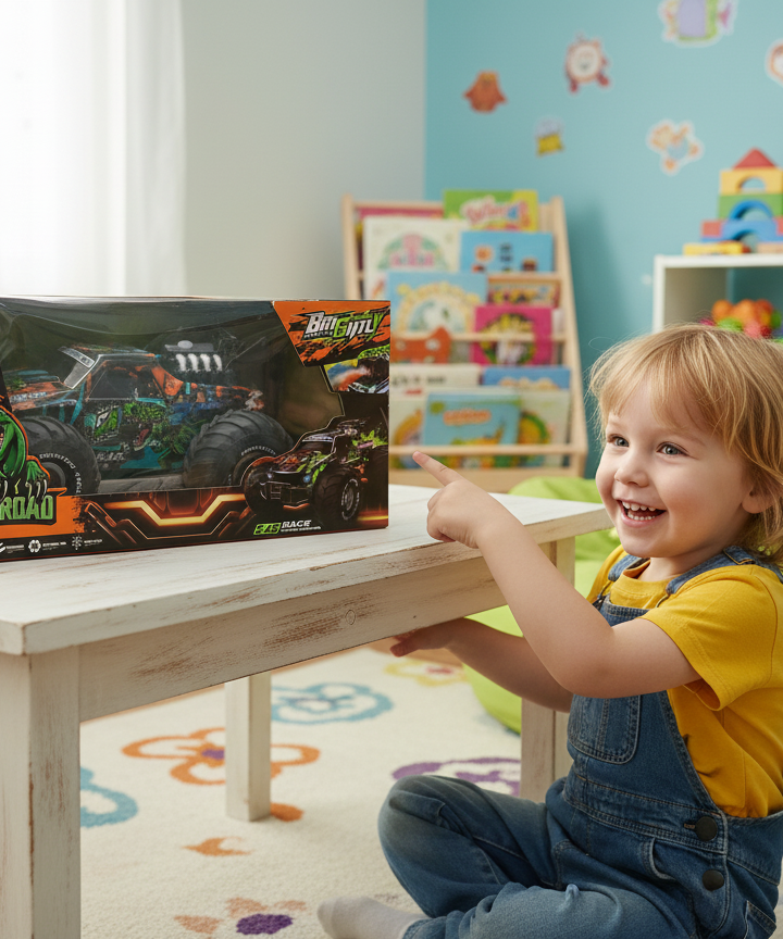 Brightly Off-Road Lighting Monster Truck with 2.4G Remote Control