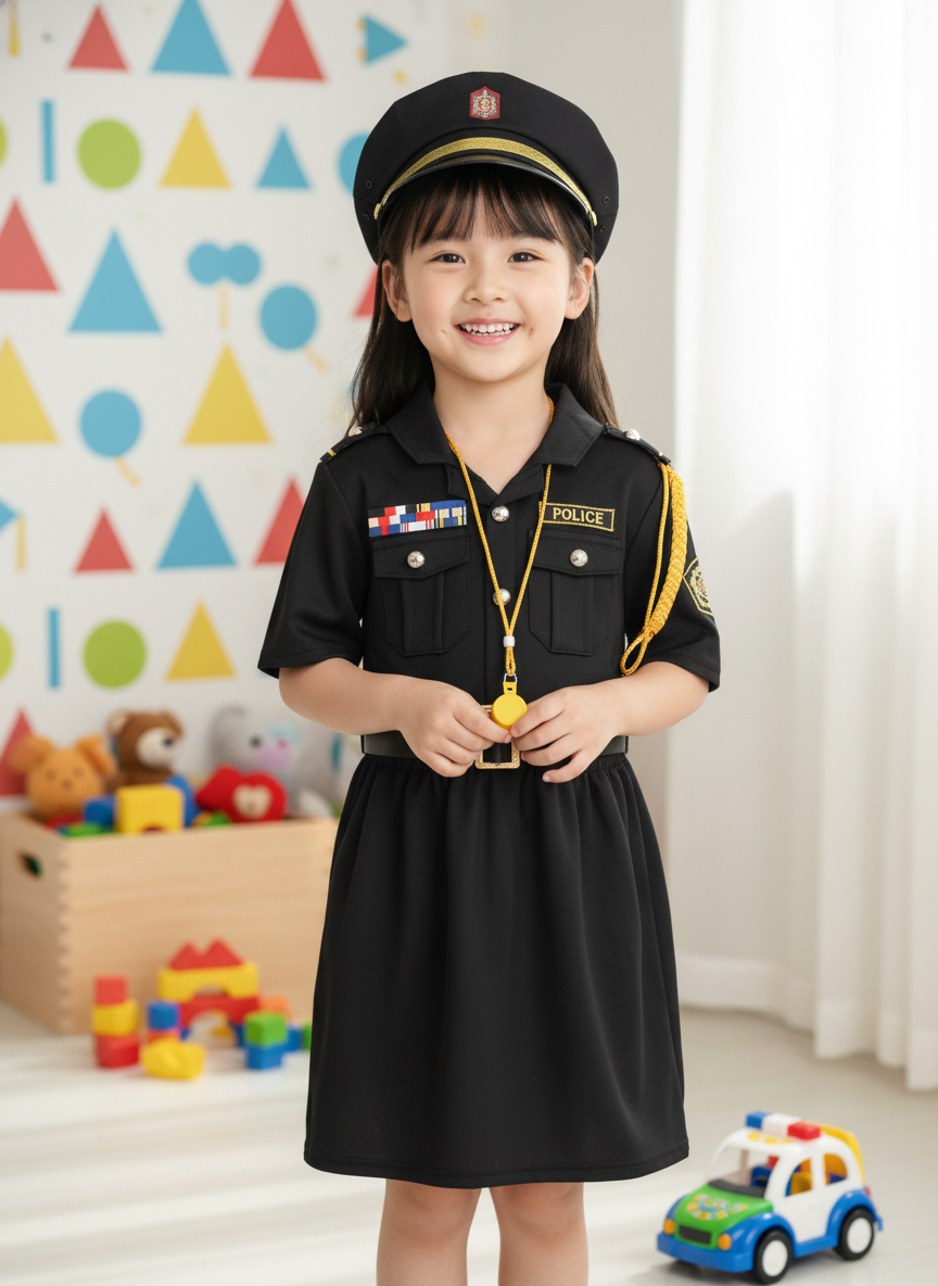 Kids Police Officer Costume Play Set