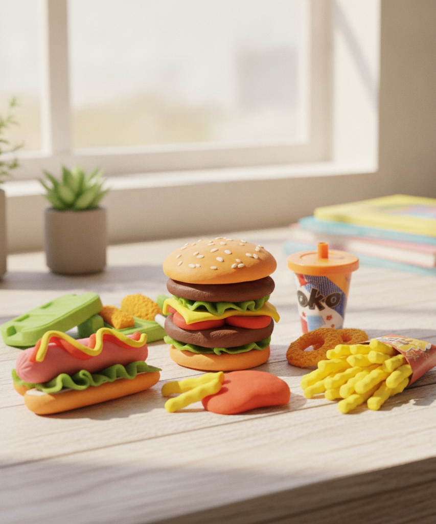 PLAY DOUGH BURGER SET