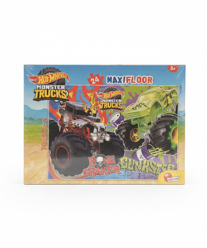 Hot Wheels Monster Trucks 24 MaxiFloor Puzzle featuring Bone Shaker & Gunkster