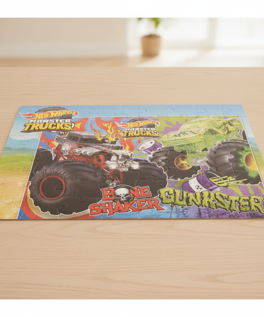 Hot Wheels Monster Trucks 24 MaxiFloor Puzzle featuring Bone Shaker & Gunkster
