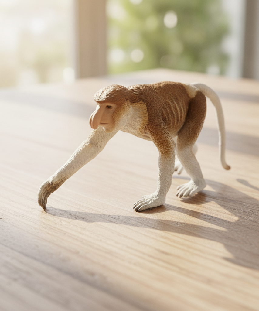 Realistic Proboscis Monkey Figurine